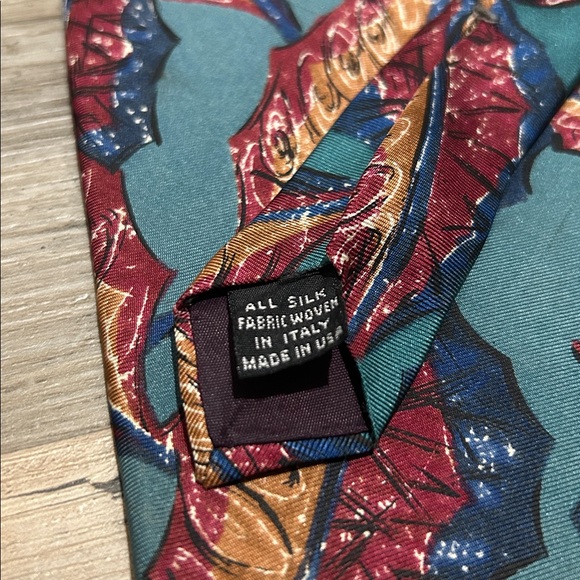 CHRISTIAN DIOR MENS TIE Green Blue BROWN, RED 3.75 X 57 Career Office Business - Picture 7 of 9